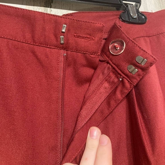 Modcloth Red Wine Wide Leg Savannah Pants 8 - Picture 4 of 11